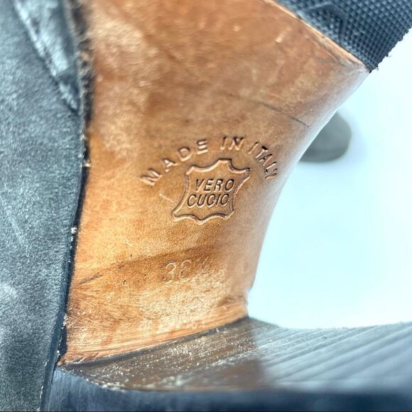 Fiorentini + Baker Nia Grey Suede Ruched Ankle Heeled Boots 36.5/6.5 - Picture 7 of 9